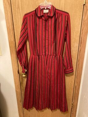 Vintage Gérard Pasquier Red Plaid  Dress Sz 38 (4-6) European/French Style!